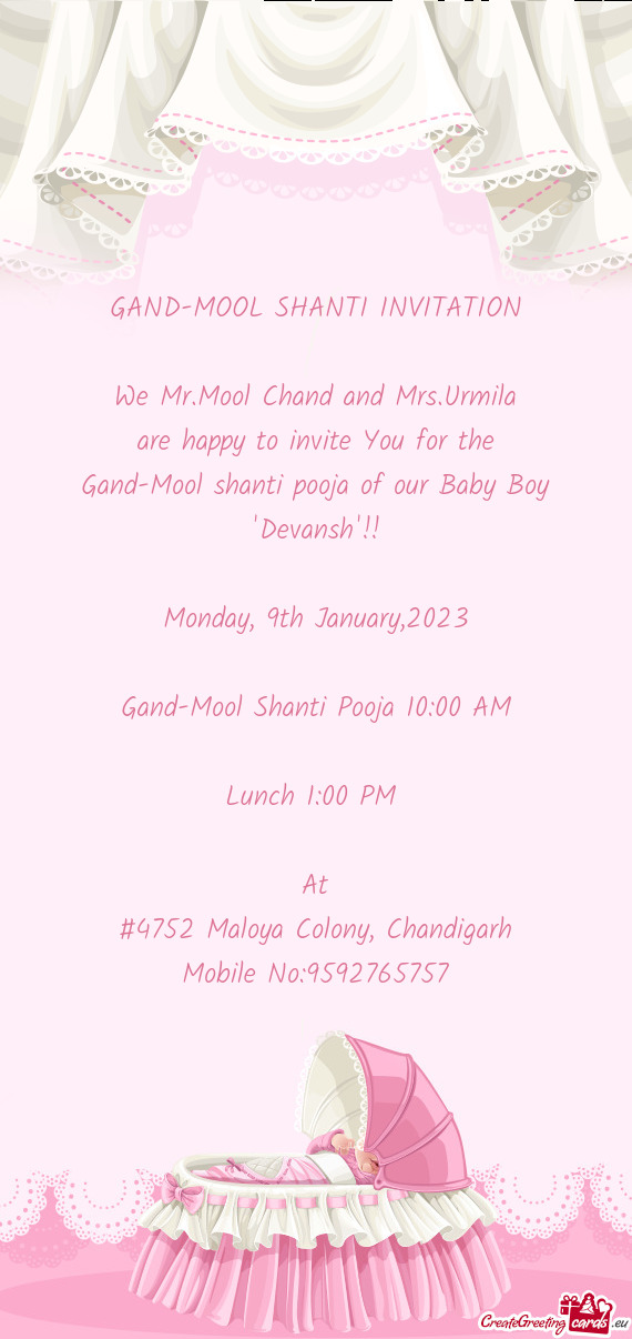 Gand-Mool shanti pooja of our Baby Boy "Devansh"