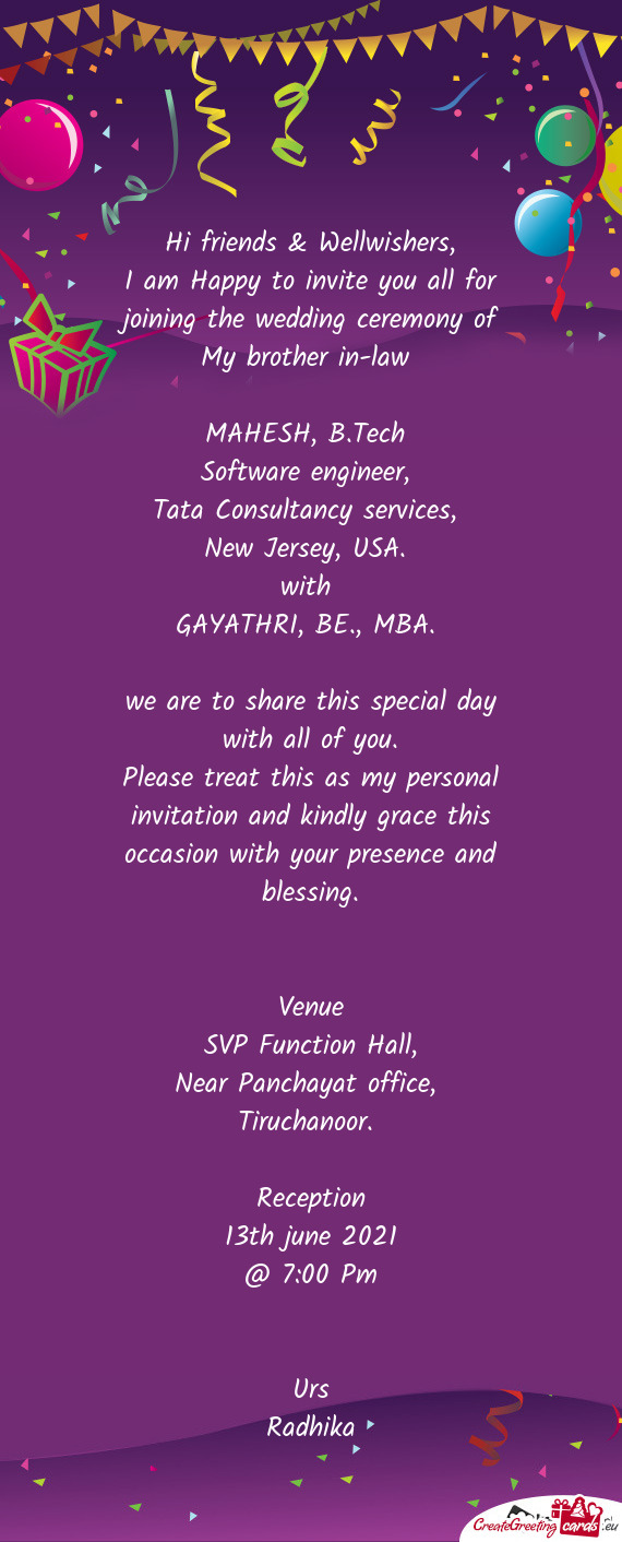 GAYATHRI, BE., MBA