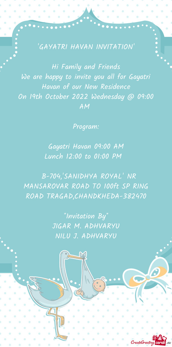 "GAYATRI HAVAN INVITATION"