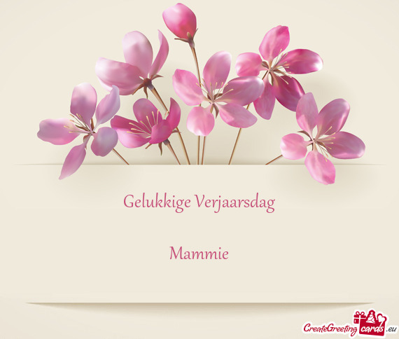 Gelukkige Verjaarsdag
 
 Mammie