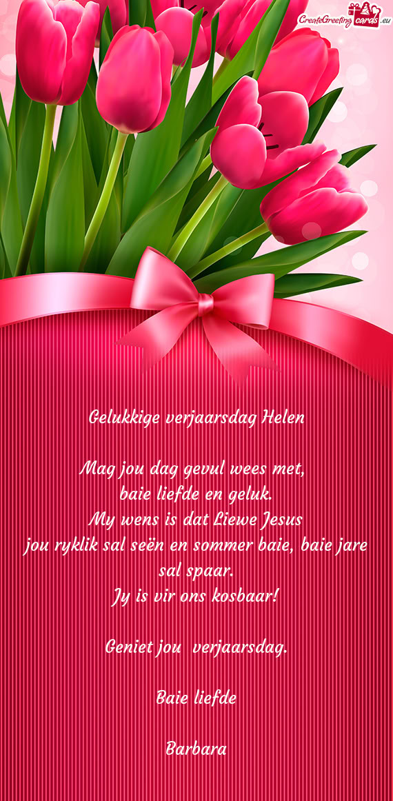 Gelukkige verjaarsdag Helen