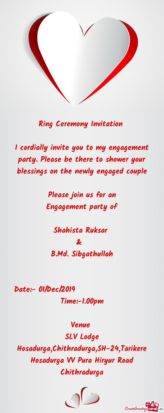 Gement party of
 
 Shahista Ruksar 
 & 
 B