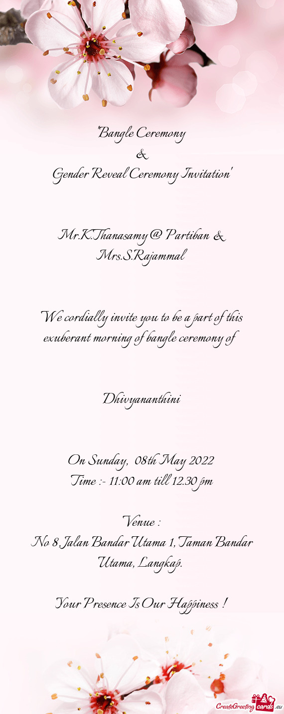 Gender Reveal Ceremony Invitation"