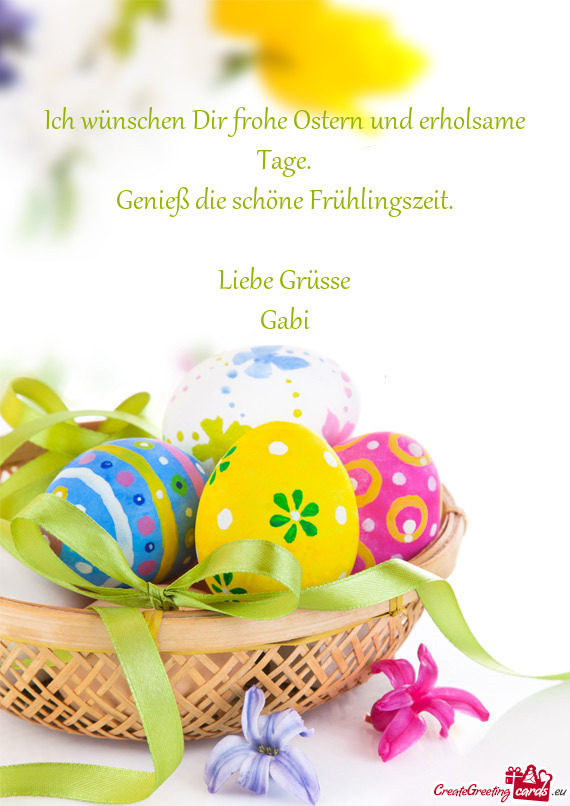 Genieß die schöne Frühlingszeit