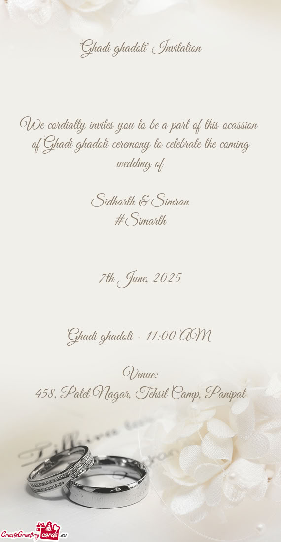 "Ghadi ghadoli" Invitation