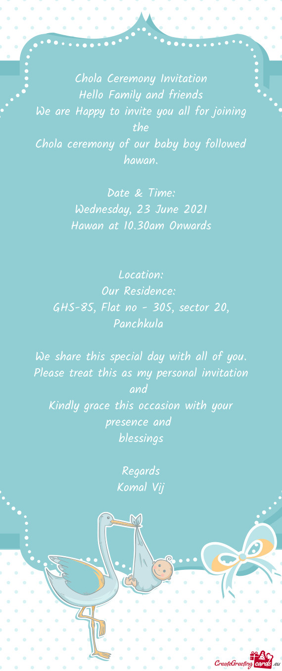 GHS-85, Flat no - 305, sector 20, Panchkula