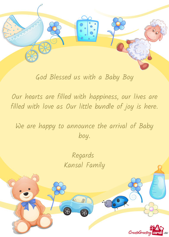 God Blessed us with a Baby Boy    Our hearts are filled