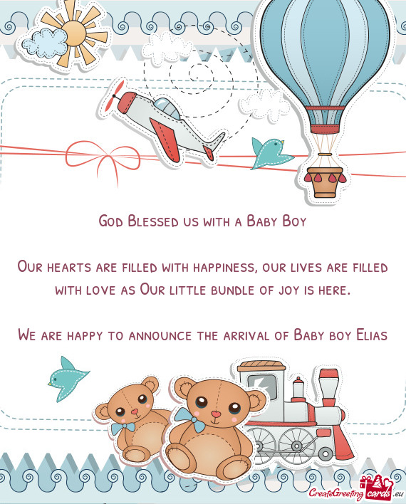 God Blessed us with a Baby Boy    Our hearts are filled