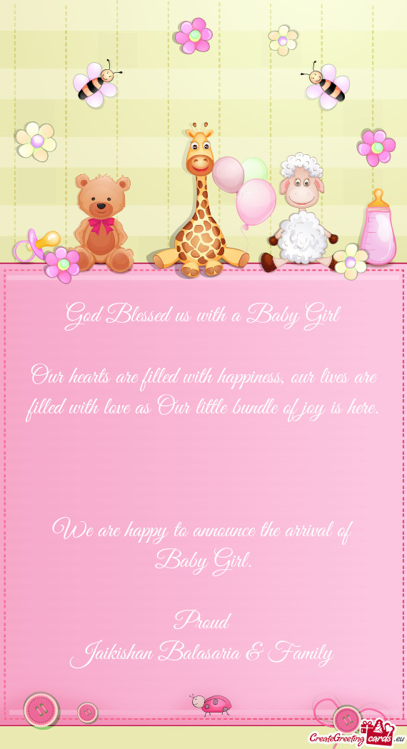 God Blessed us with a Baby Girl    Our hearts are filled