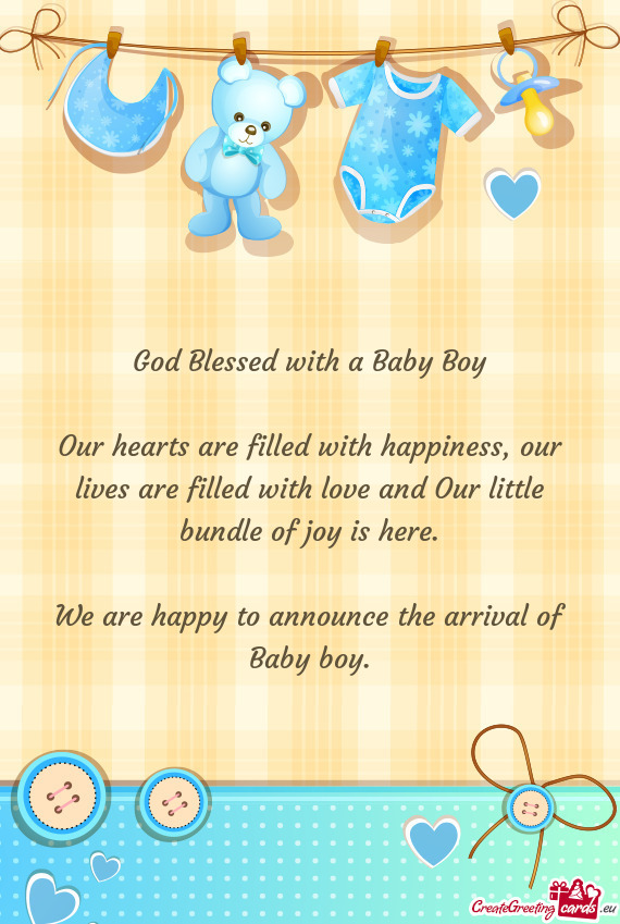 God Blessed with a Baby Boy