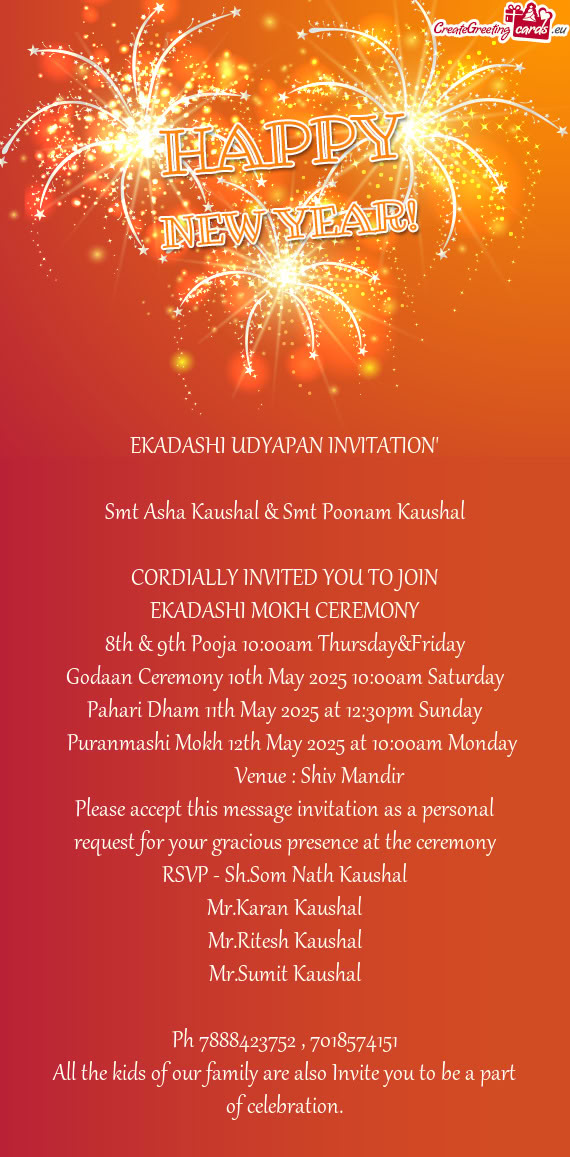 Godaan Ceremony 10th May 2025 10:00am Saturday