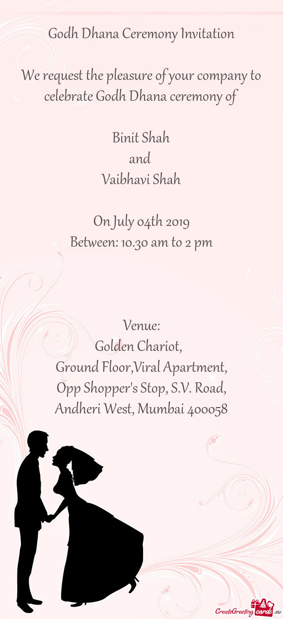 Godh Dhana Ceremony Invitation