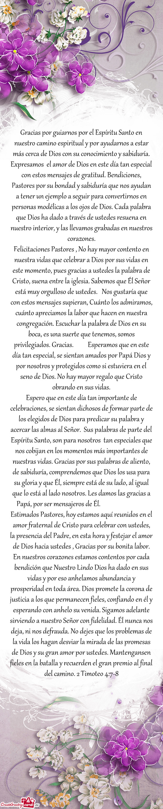 Gracias por guiarnos por el Espíritu Santo en nuestro camino espiritual y por ayudarnos a estar má