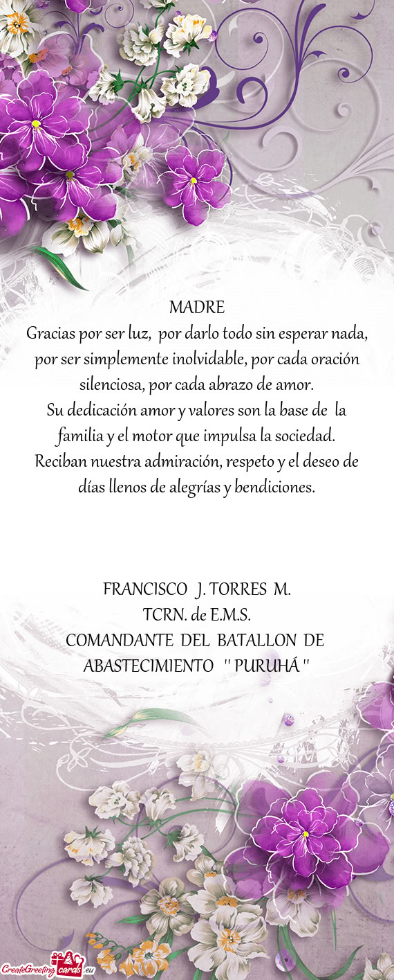 Gracias por ser luz, por darlo todo sin esperar nada, por ser simplemente inolvidable, por cada ora