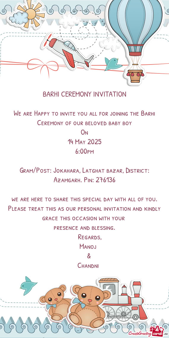 Gram/Post: Jokahara, Latghat bazar, District: Azamgarh. Pin: 276136