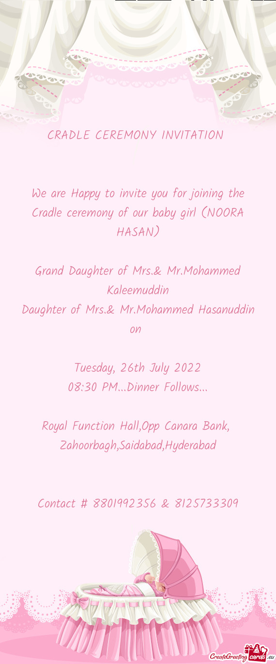 Grand Daughter of Mrs.& Mr.Mohammed Kaleemuddin