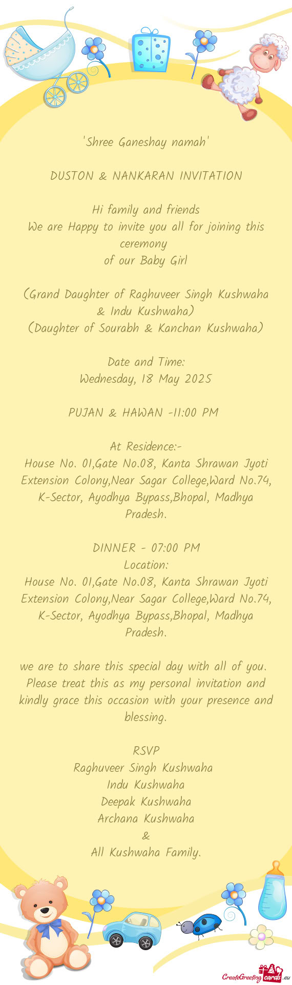 (Grand Daughter of Raghuveer Singh Kushwaha & Indu Kushwaha)