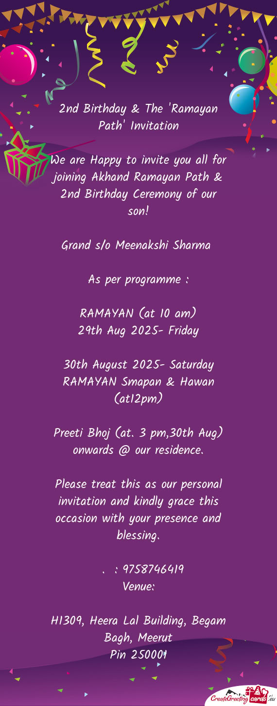 Grand s/o Meenakshi Sharma