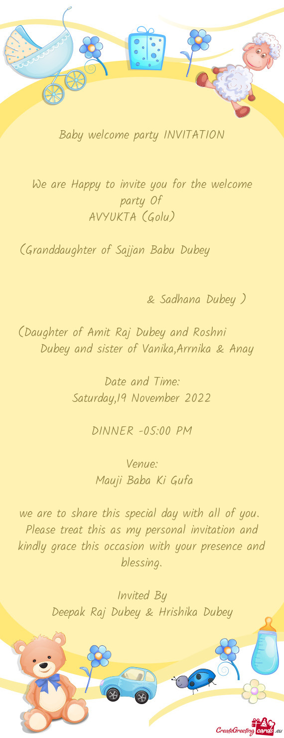 (Granddaughter of Sajjan Babu Dubey