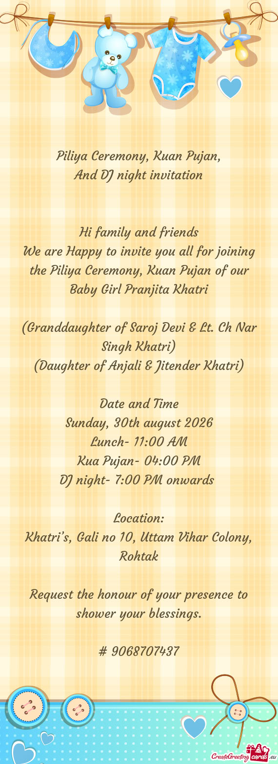 (Granddaughter of Saroj Devi & Lt. Ch Nar Singh Khatri)
