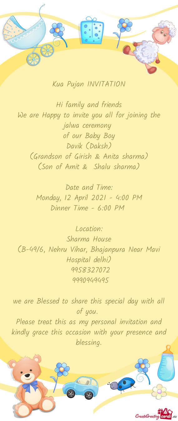 (Grandson of Girish & Anita sharma)