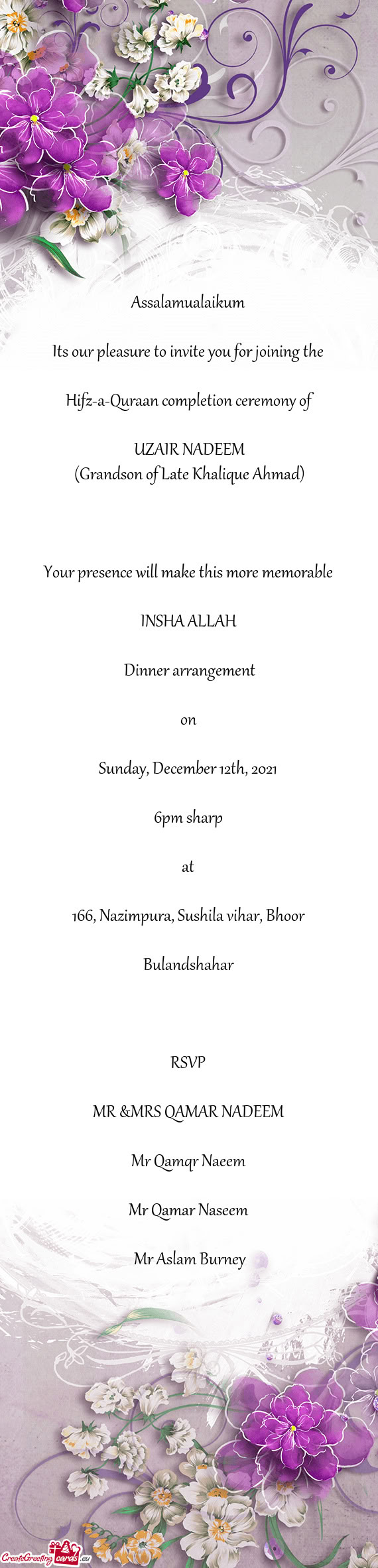 (Grandson of Late Khalique Ahmad)