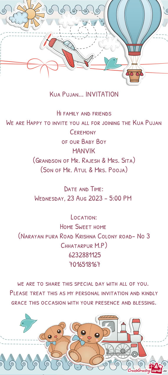 (Grandson of Mr. Rajesh & Mrs. Sita)