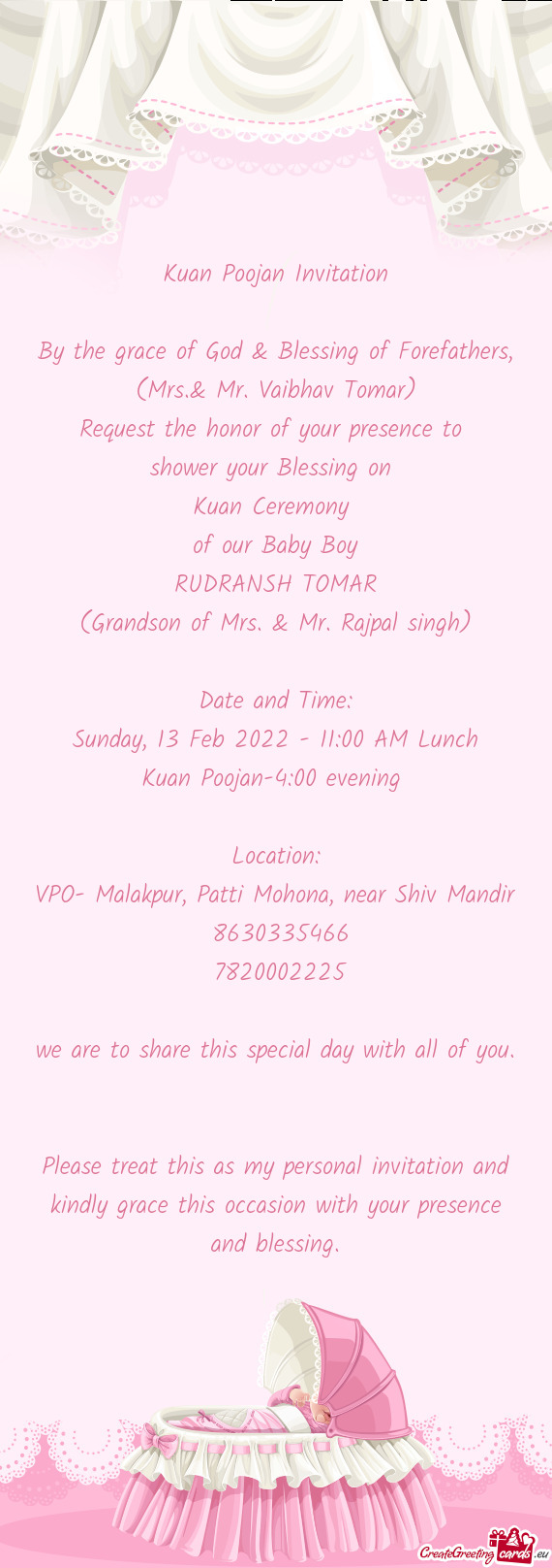 (Grandson of Mrs. & Mr. Rajpal singh)