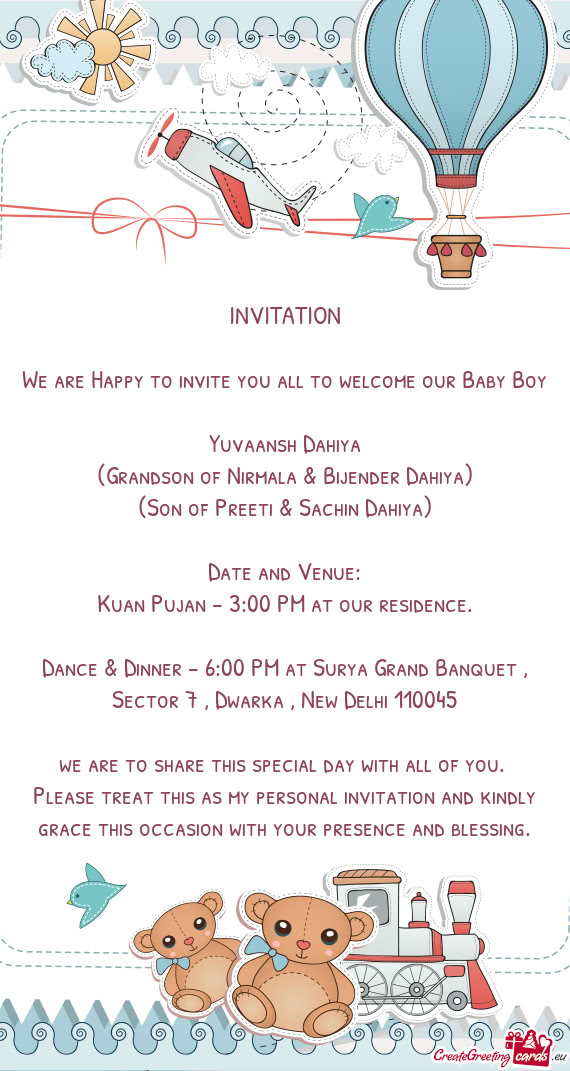 (Grandson of Nirmala & Bijender Dahiya)