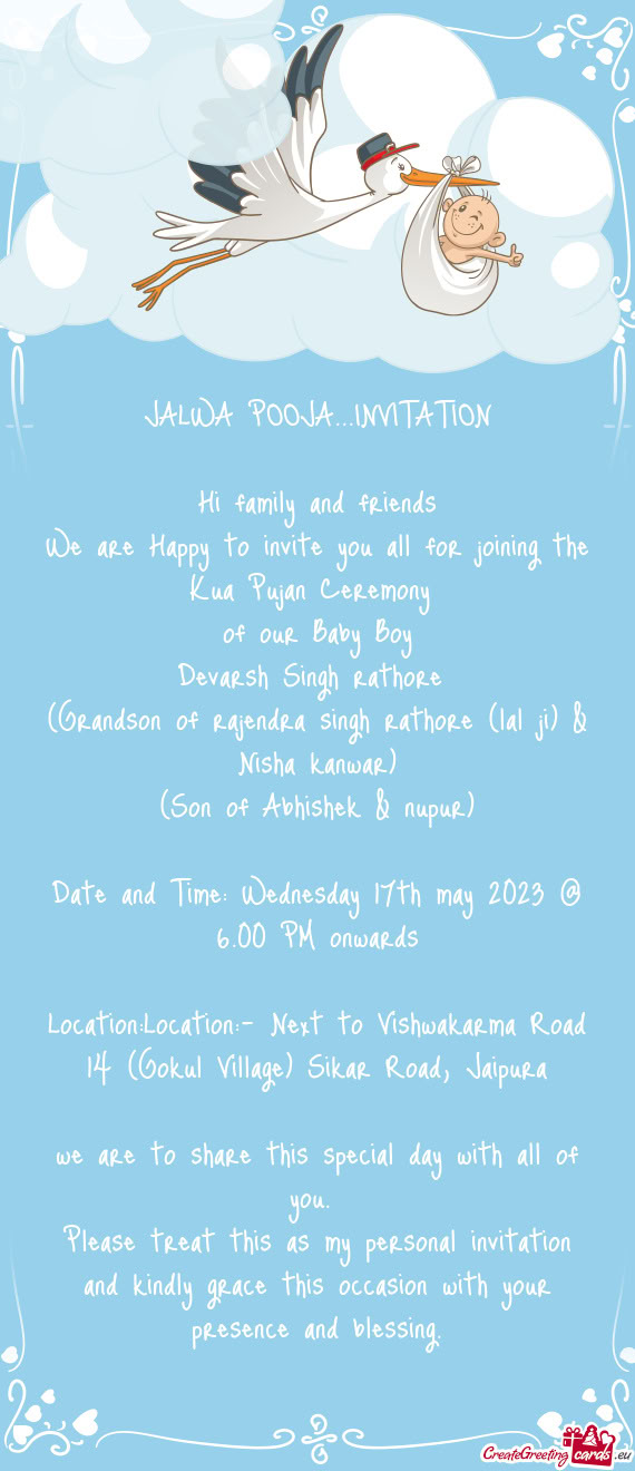 (Grandson of rajendra singh rathore (lal ji) & Nisha kanwar)