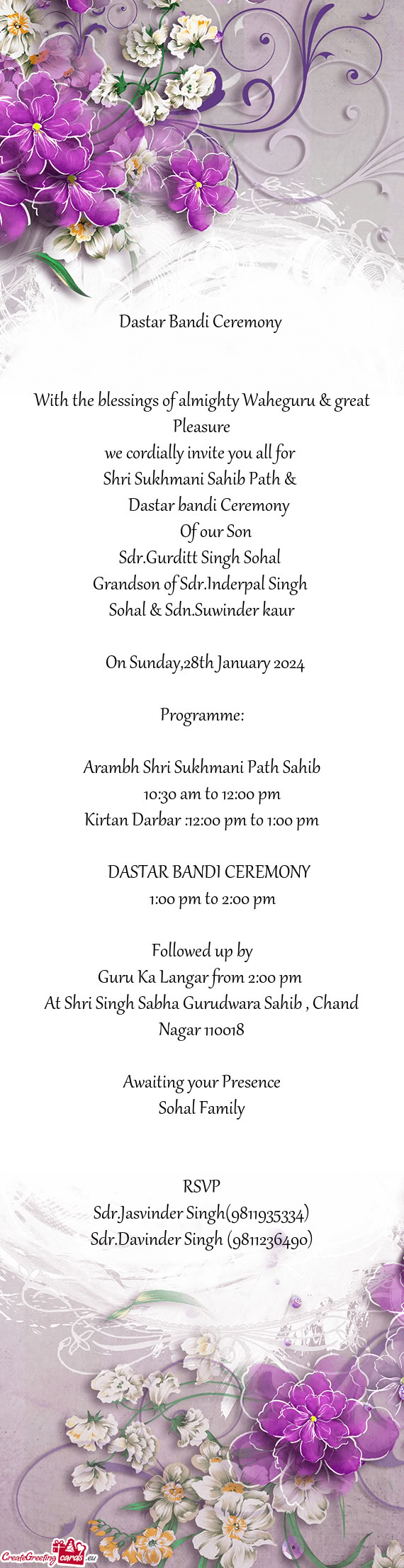 Grandson of Sdr.Inderpal Singh