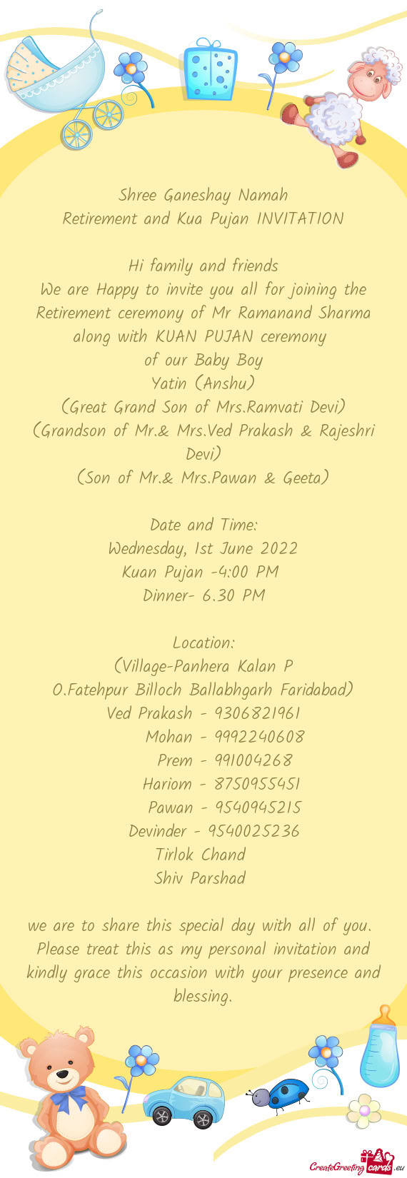 (Great Grand Son of Mrs.Ramvati Devi)