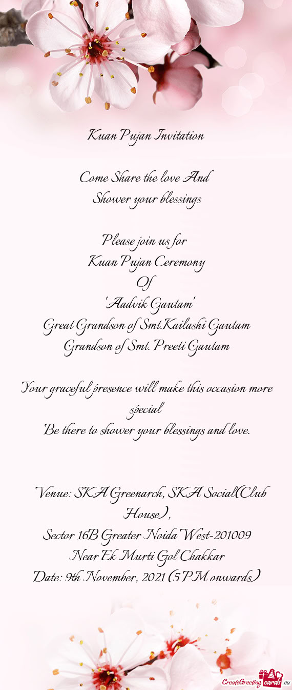 Great Grandson of Smt.Kailashi Gautam