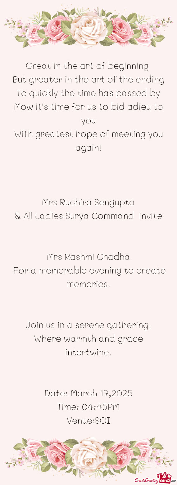 Great in the art of beginning