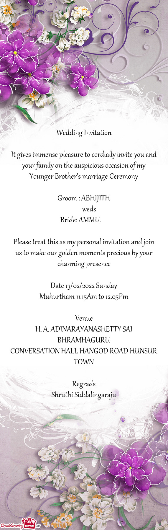 Groom : ABHIJITH