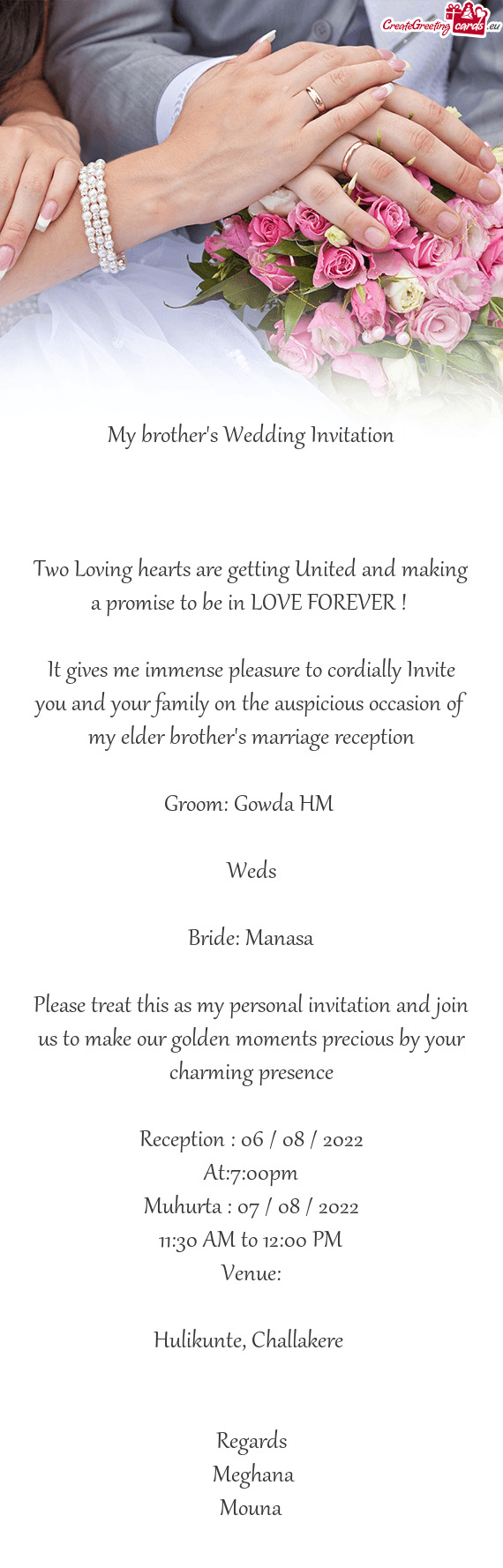 Groom: Gowda HM