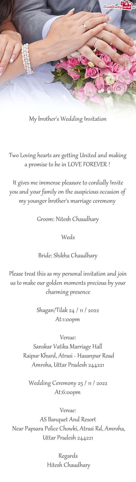 Groom: Nitesh Chaudhary