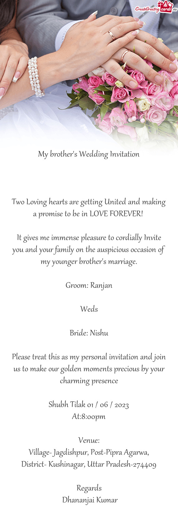 Groom: Ranjan