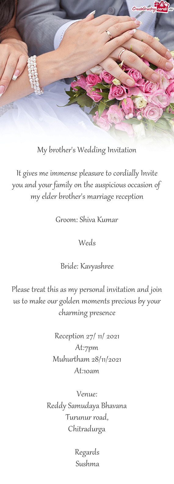 Groom: Shiva Kumar