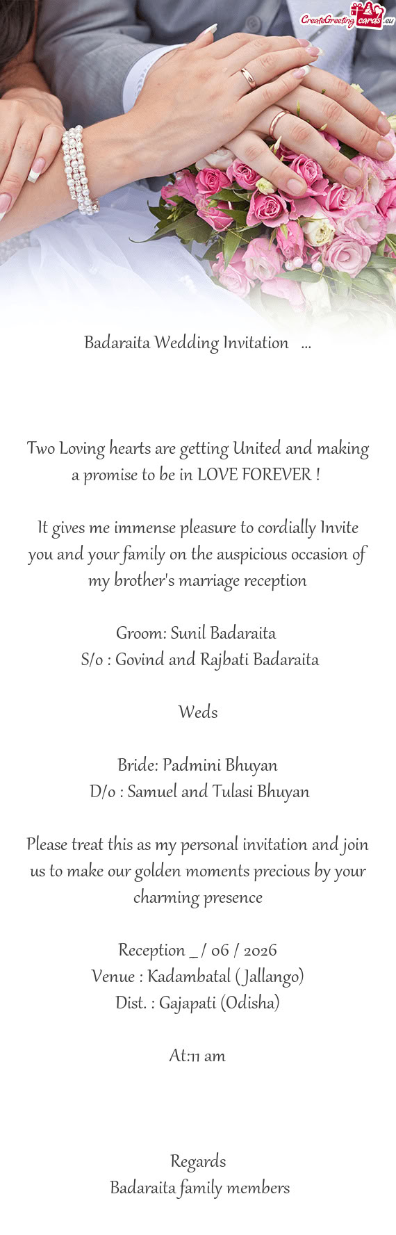 Groom: Sunil Badaraita