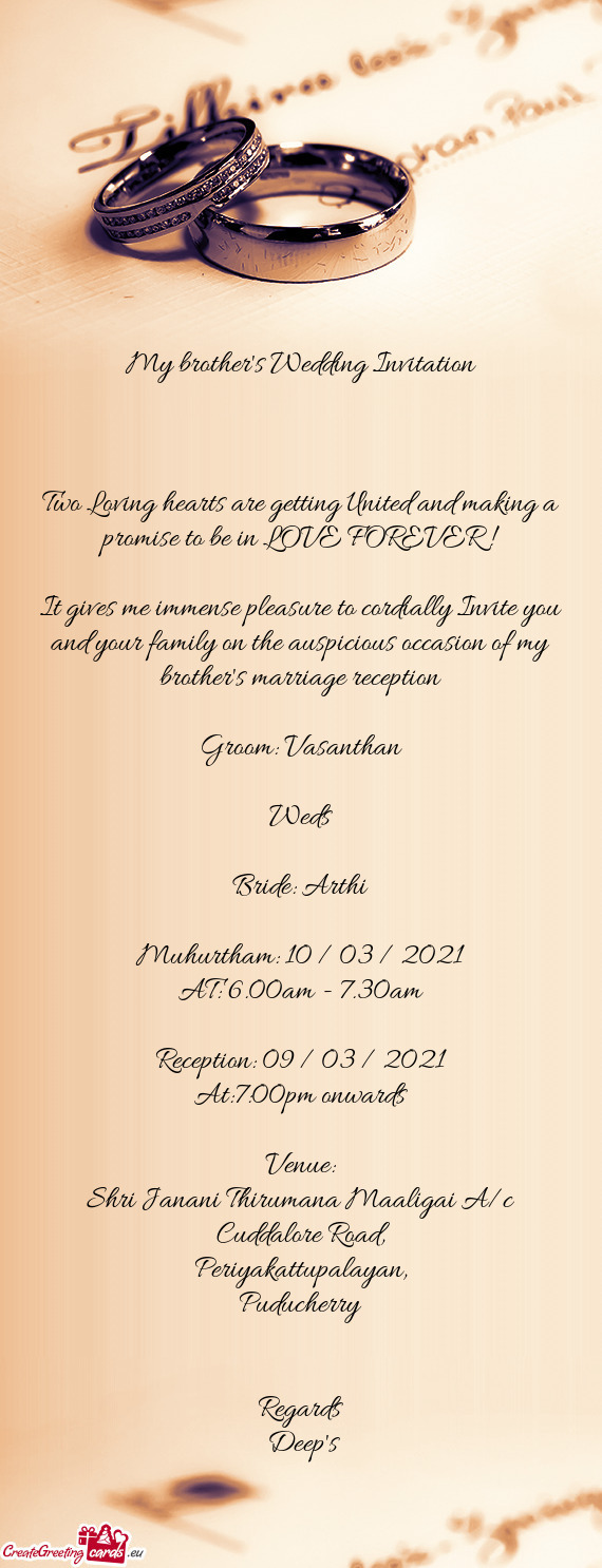 Groom: Vasanthan