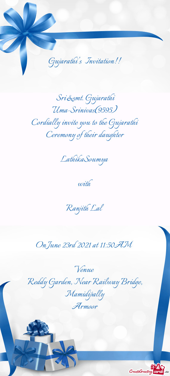 Gujarathi’s Invitation