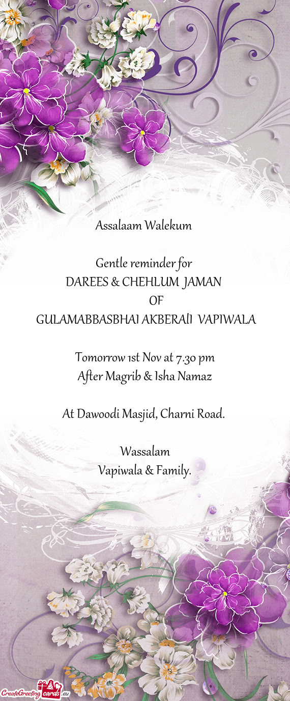 GULAMABBASBHAI AKBERAlI VAPIWALA