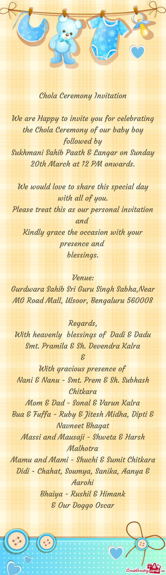 Gurdwara Sahib Sri Guru Singh Sabha,Near MG Road Mall, Ulsoor, Bengaluru 560008