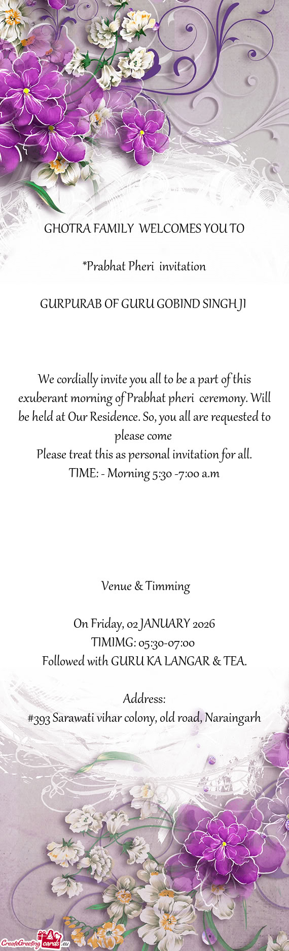 GURPURAB OF GURU GOBIND SINGH JI