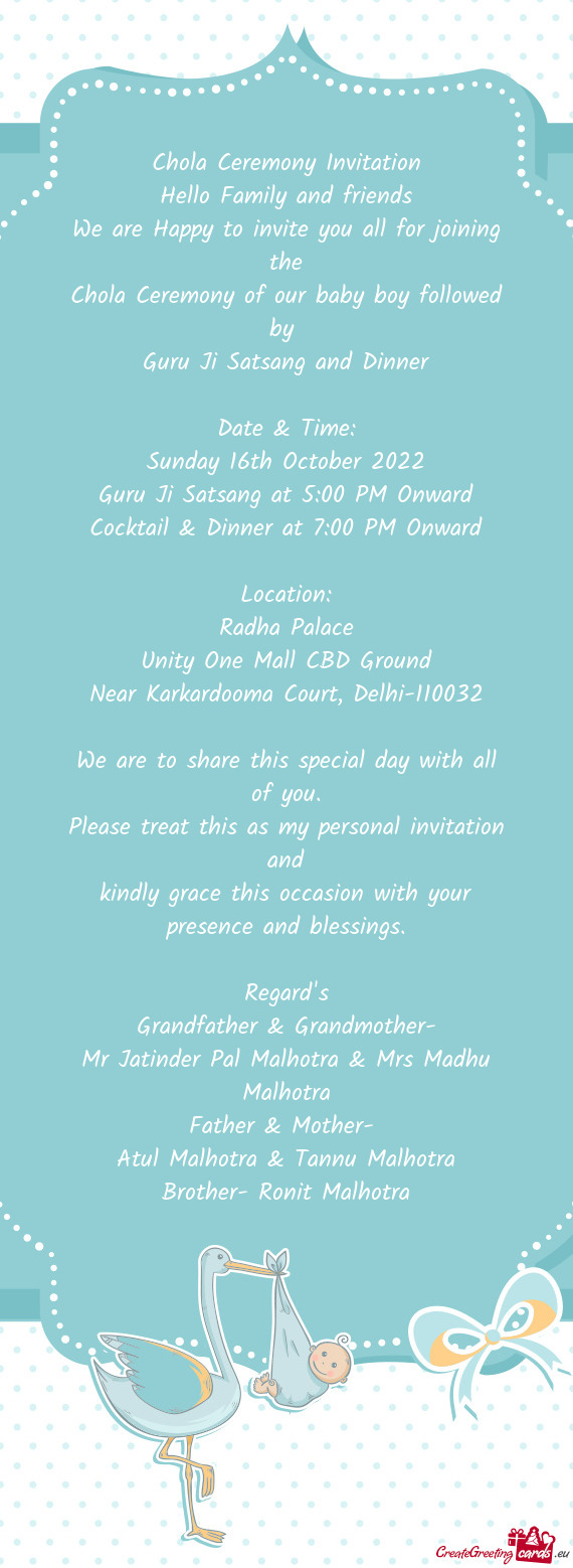 Guru Ji Satsang and Dinner