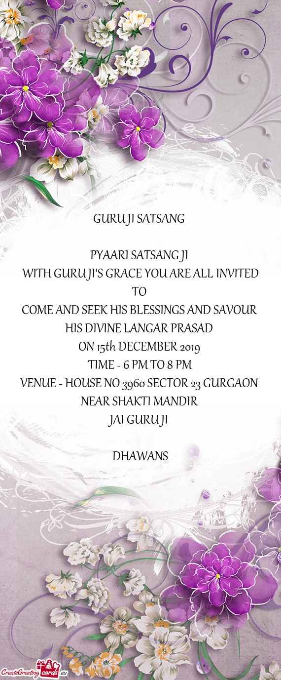 GURU JI SATSANG