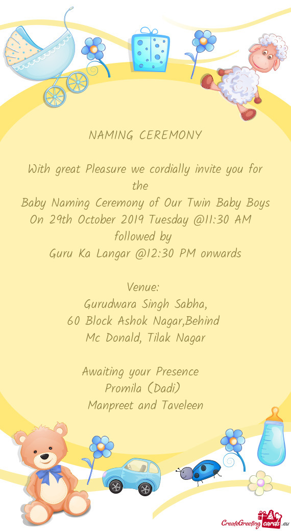 Guru Ka Langar @12:30 PM onwards