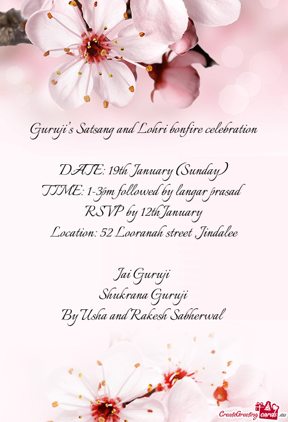 Guruji’s Satsang and Lohri bonfire celebration