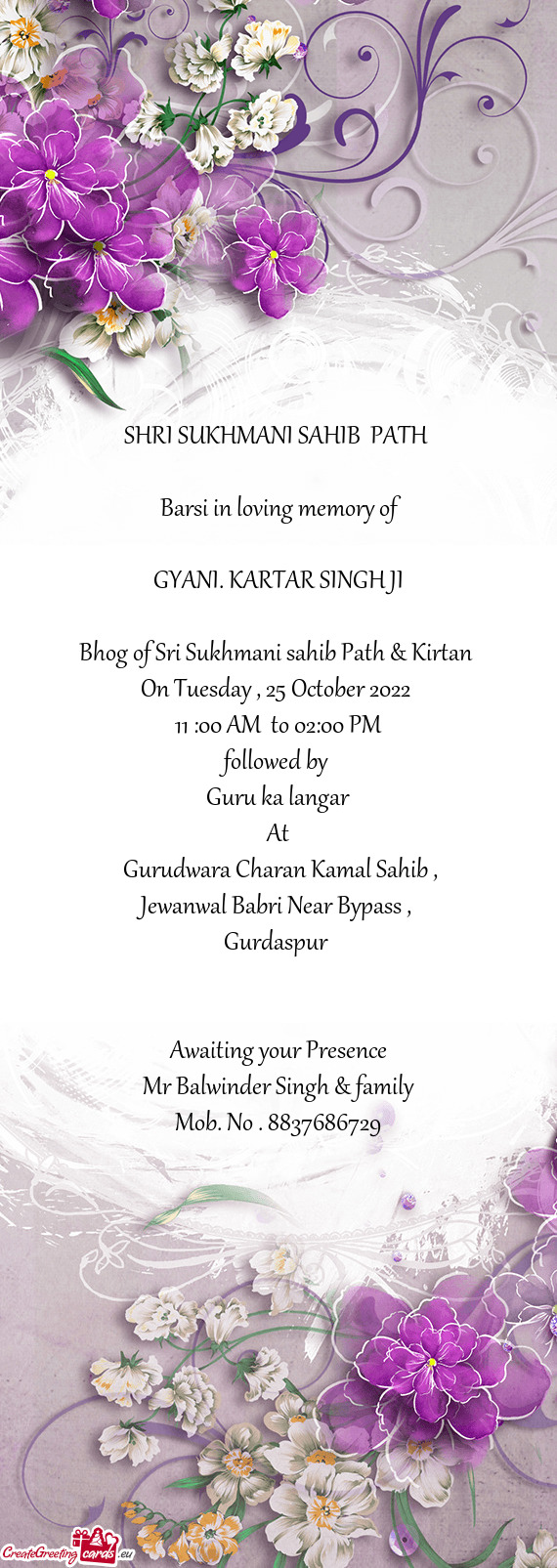 GYANI. KARTAR SINGH JI